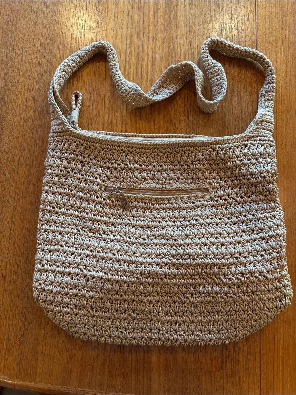Woven Crossbody Shoulder Bag in Beige